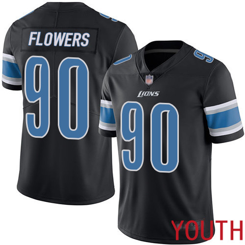 Detroit Lions Limited Black Youth Trey Flowers Jersey NFL Football #90 Rush Vapor Untouchable->women nfl jersey->Women Jersey